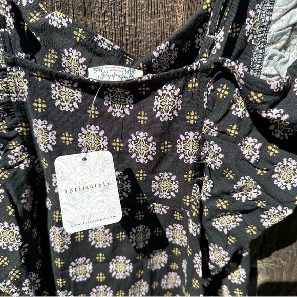 NWT Free People Center of Attention Black White Yellow Minidress - Picture 13 of 14